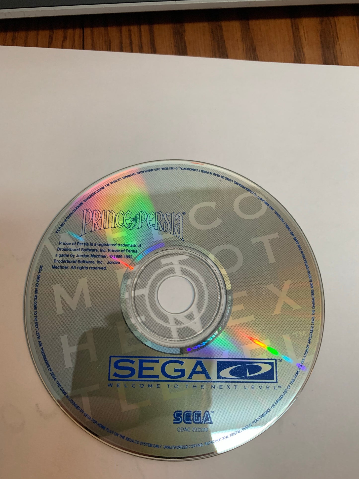 prince of persia disc only sega cd