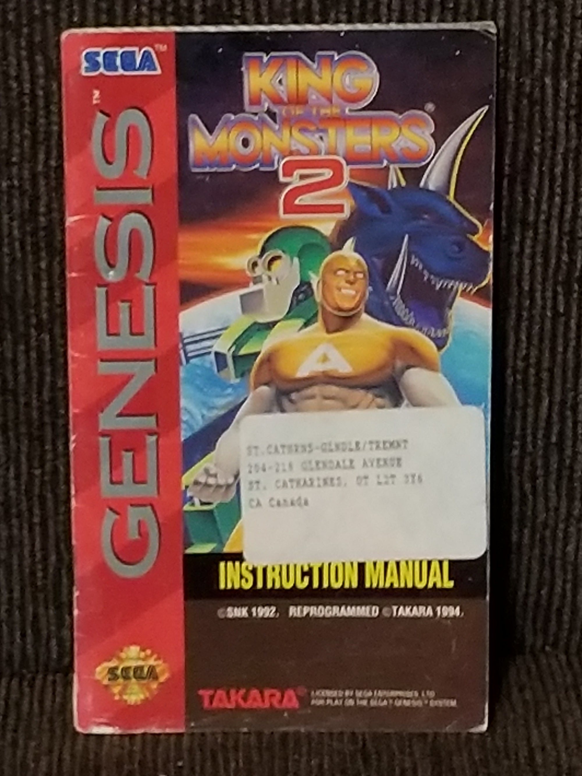 King Of Monsters 2 genesis manual