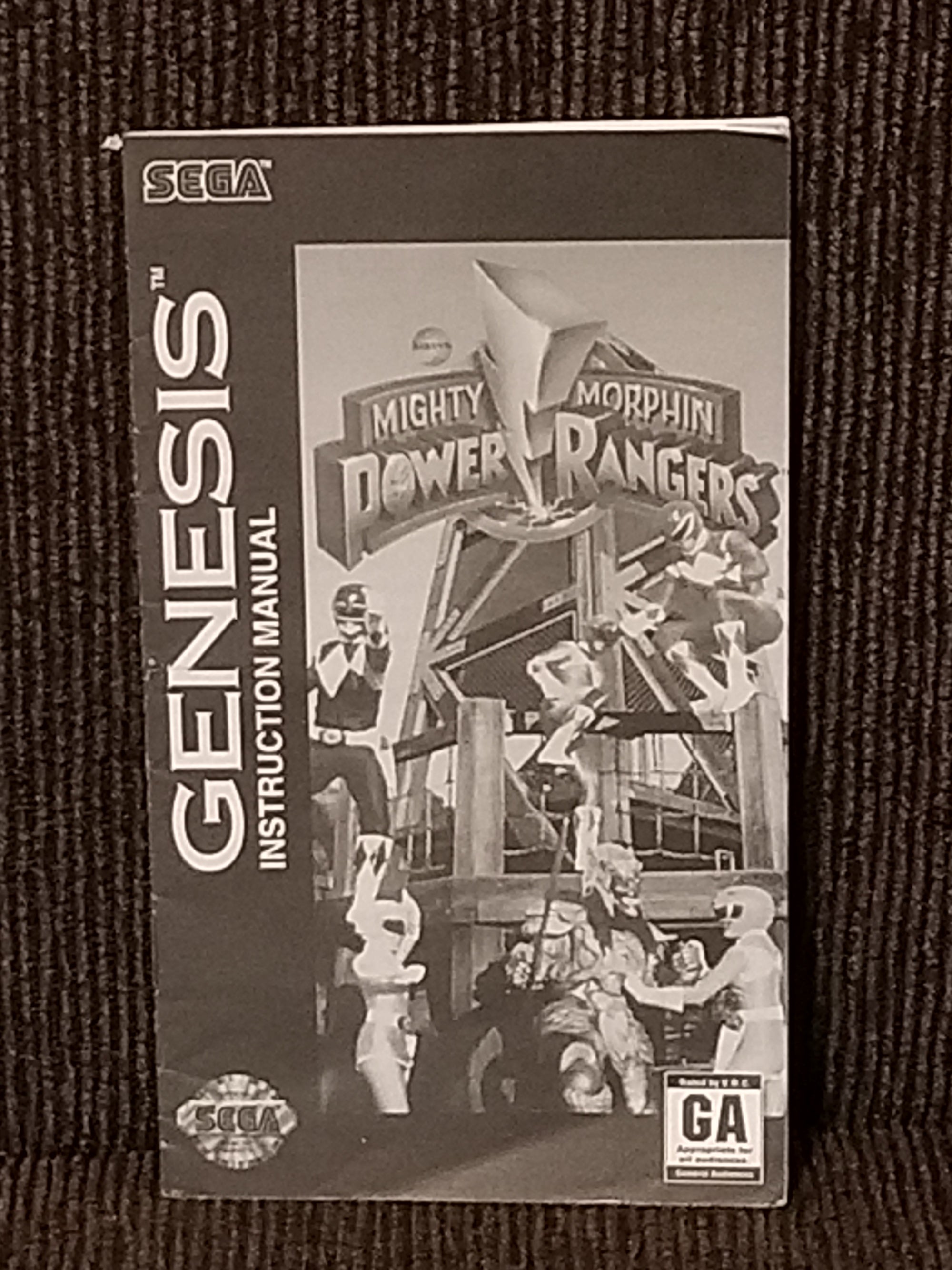 Power Rangers genesis manual