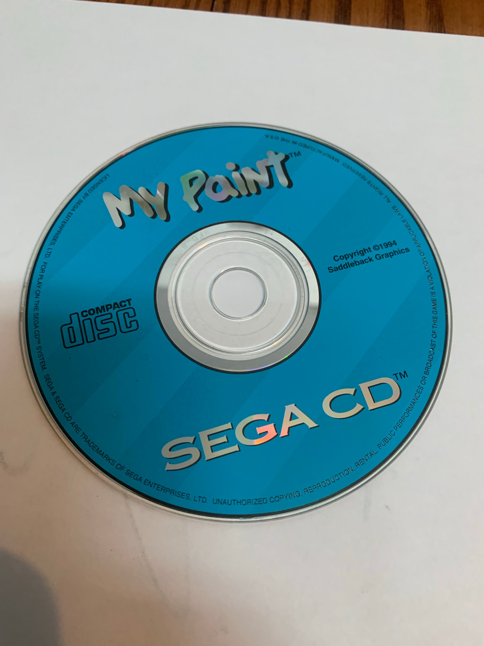 my paint disc only sega cd