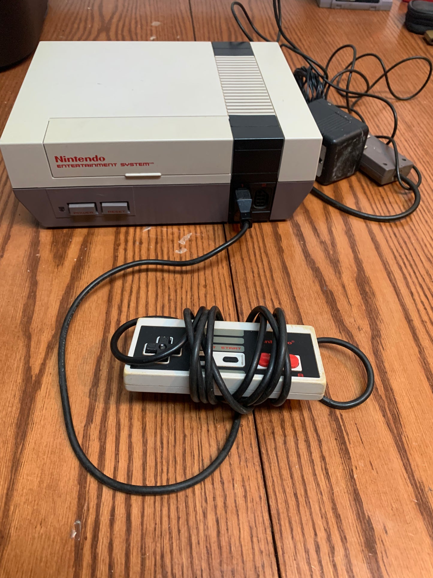 NES console with 2 controllers