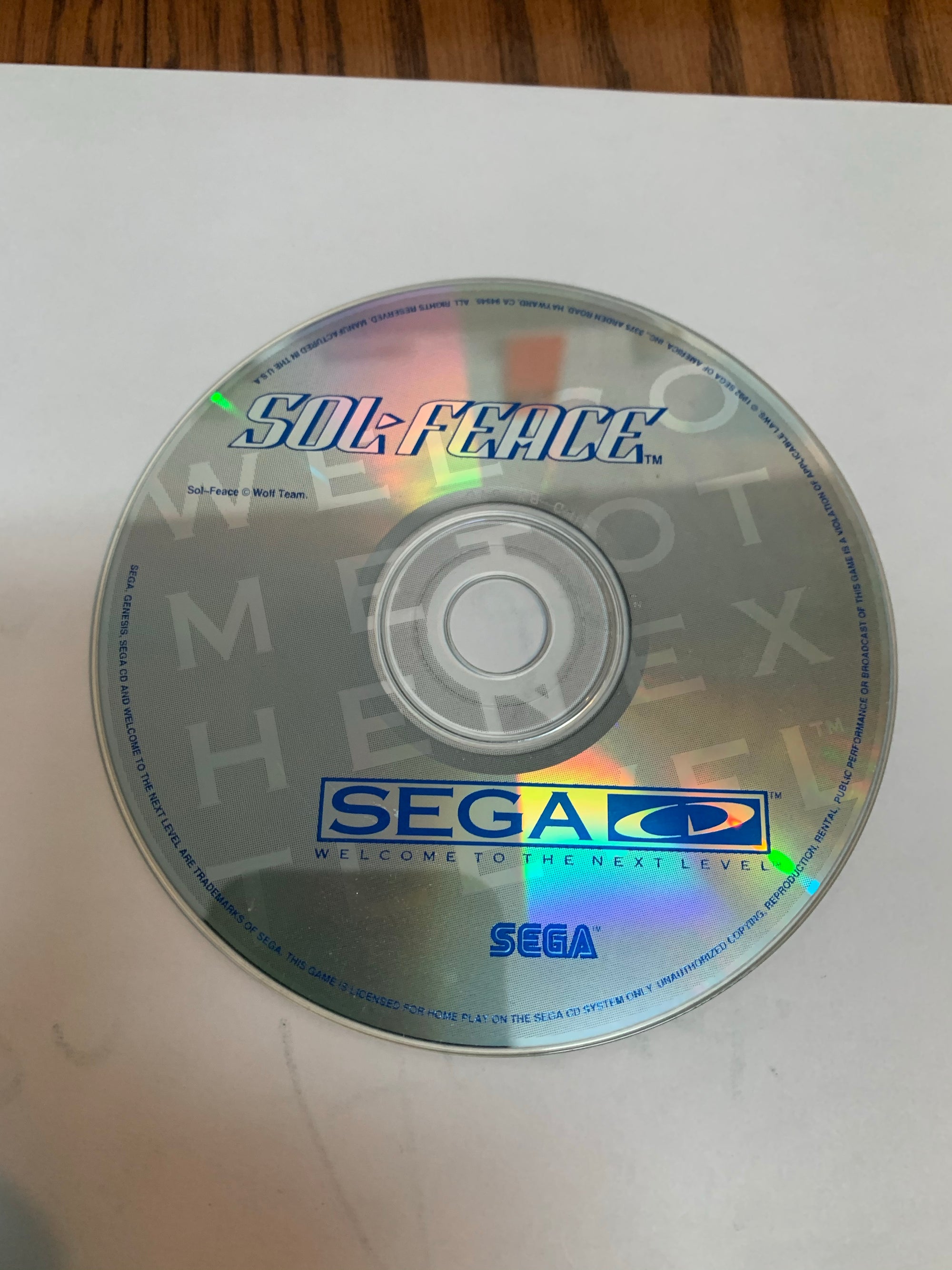 sol-feace disc only sega cd