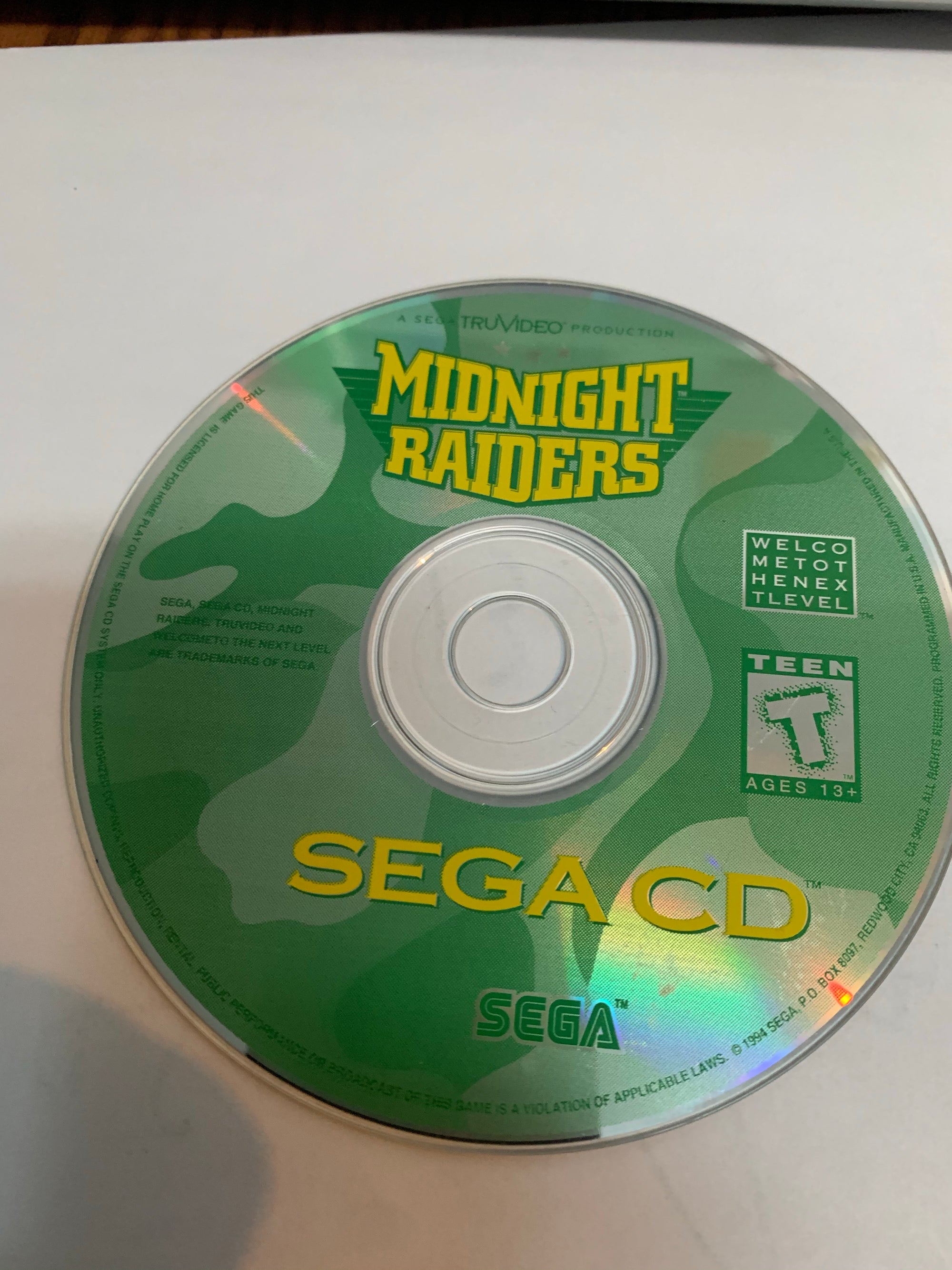 midnight raiders disc only sega cd