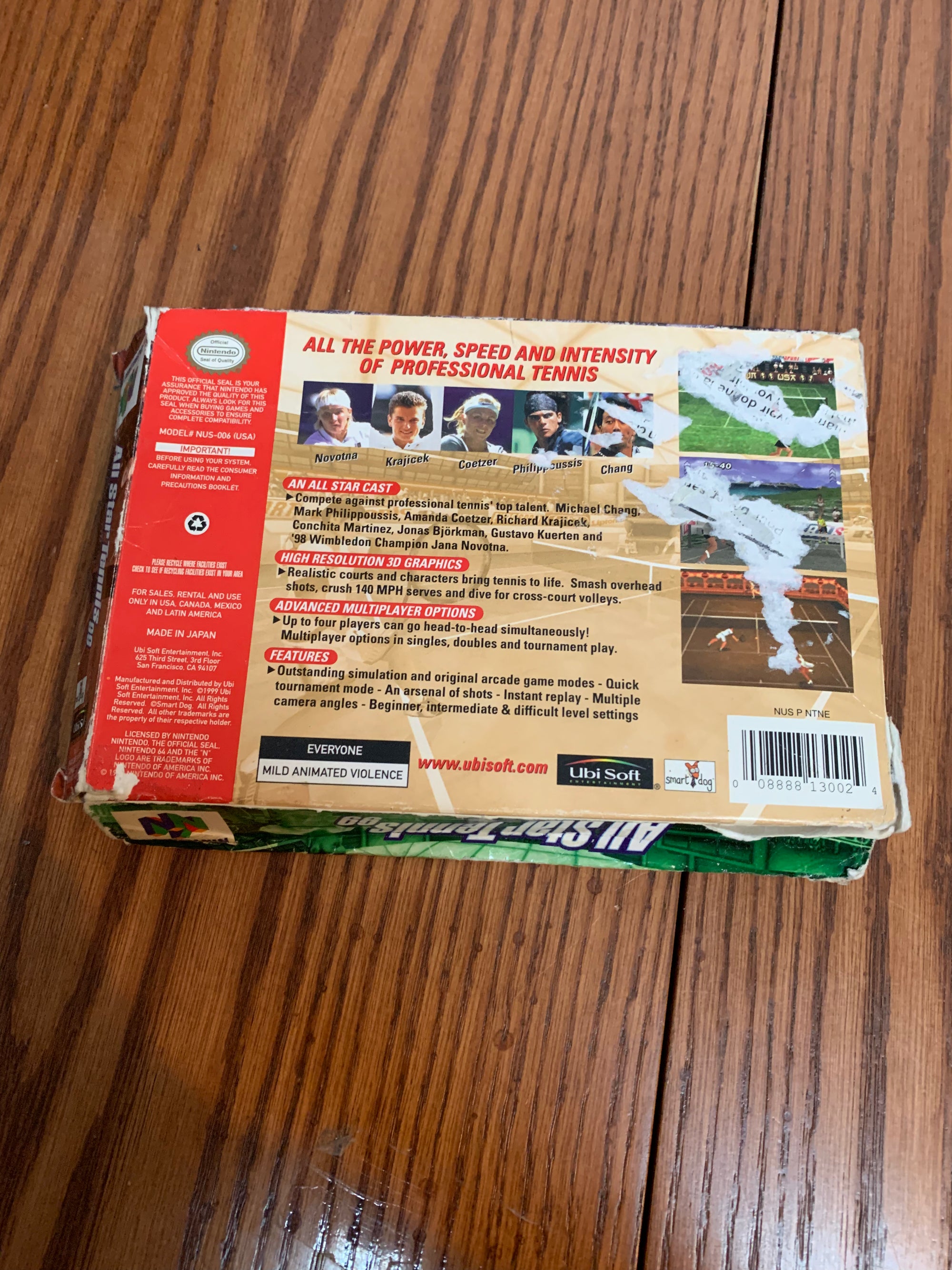 all star tennis 99 box and manual