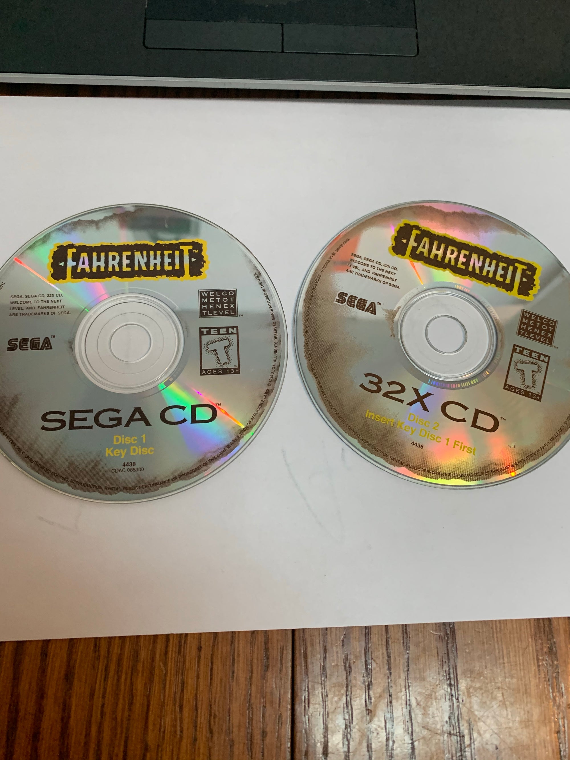 fahrenheit both discs sega cd