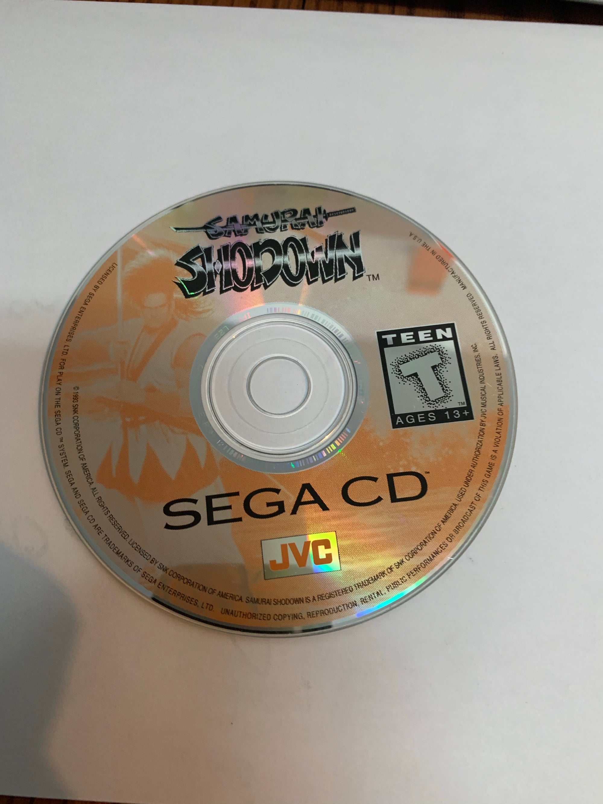 samurai shodown disc only sega cd