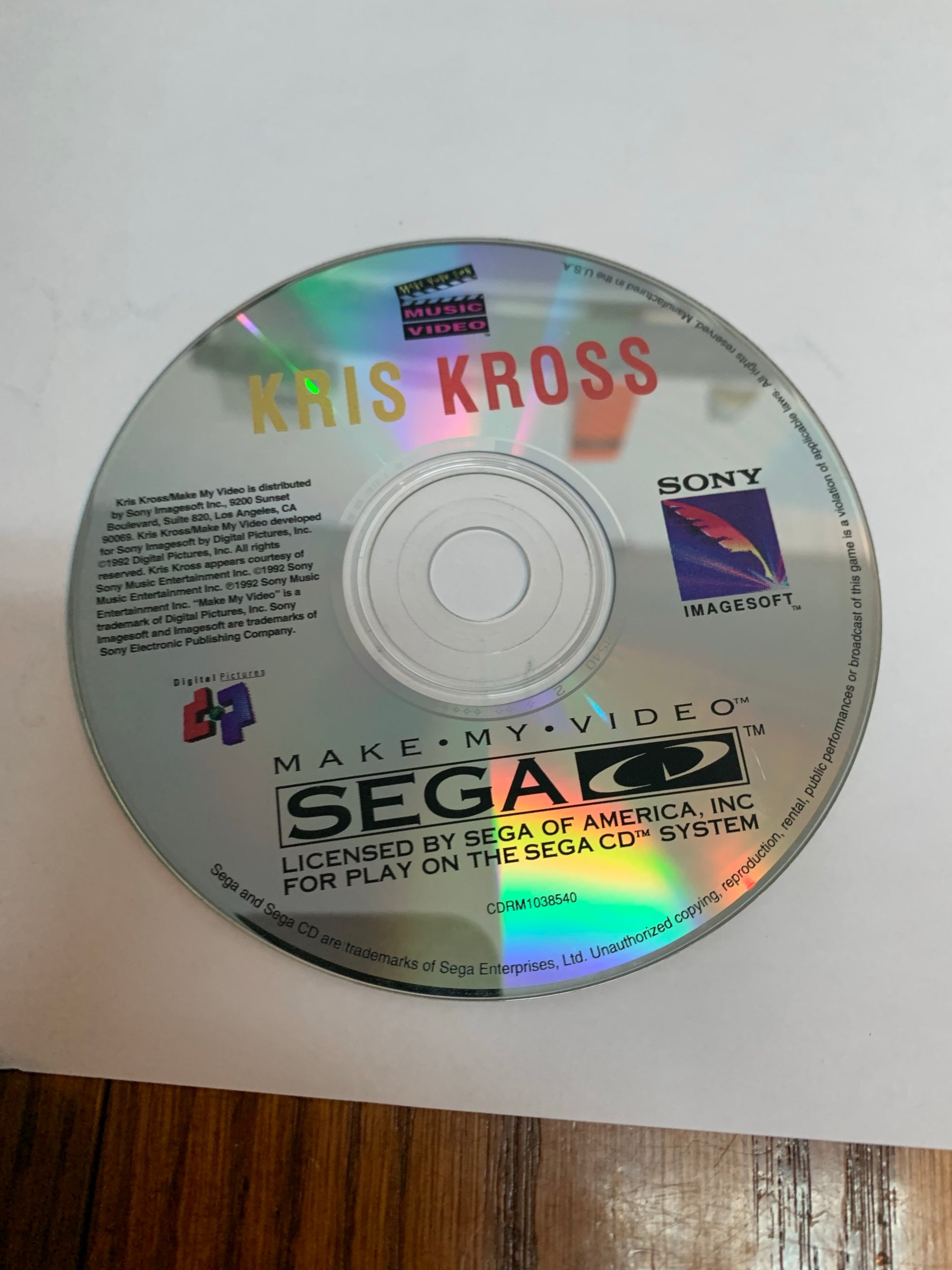 kris kross disc only sega cd